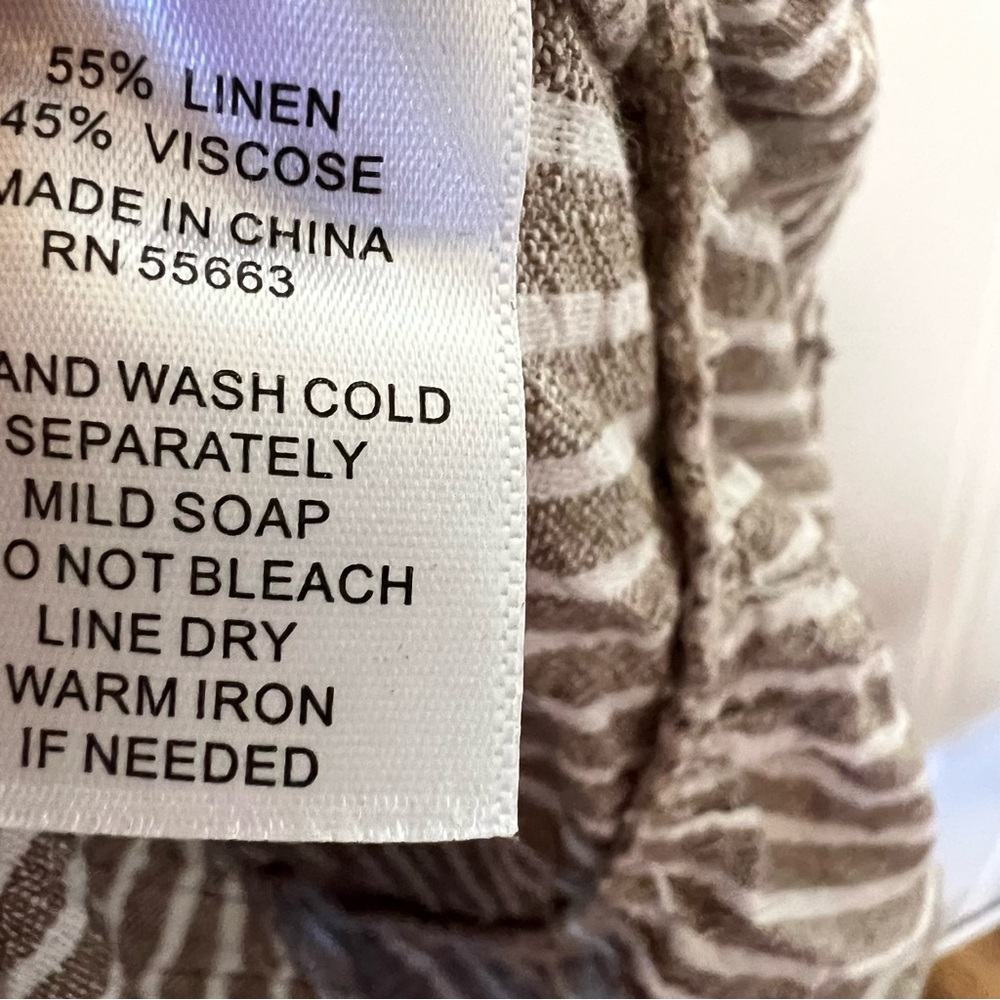 Cynthia Rowley Striped Linen Blend Tiered Dress | Size XL - Picture 6 of 7